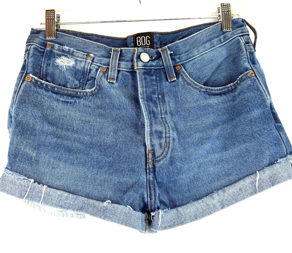 BDG Women's Cotton Jean Cuffed Button Fly Shorts Size 27